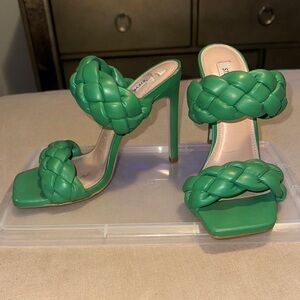Green Braided Women's Heels
